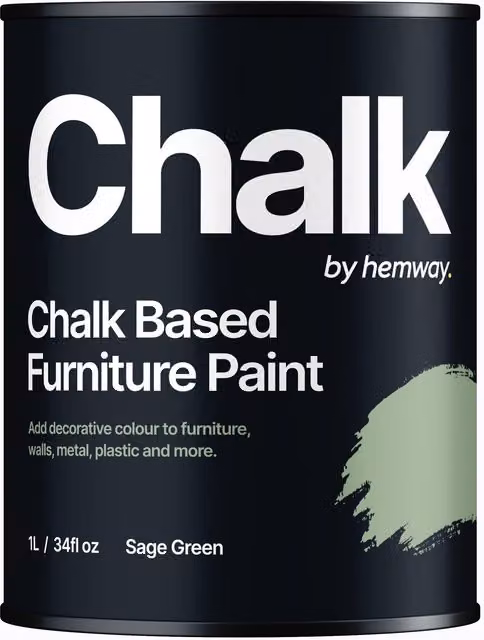 Hemway Chalk Based Furniture Paint in Flat Matt Sage Green, 1L