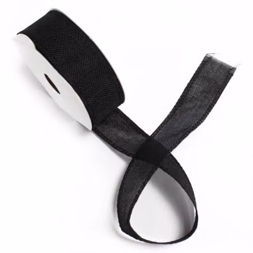 KDMD Natural Texture Ribbon, Black, Width: 3.8 cm, Length: 20 m
