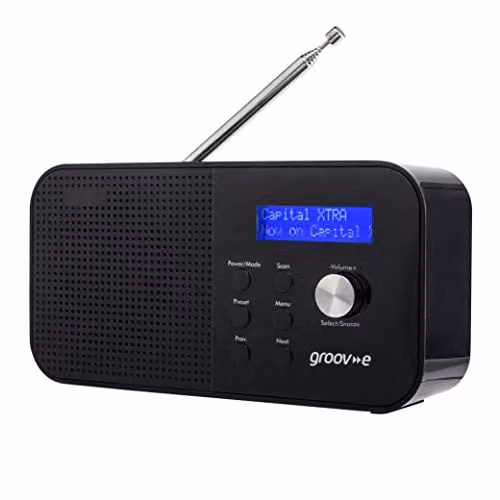 Groov-e Venice Portable DAB+ and FM Digital Radio with Bluetooth and 3.5mm Jack, Black – 1