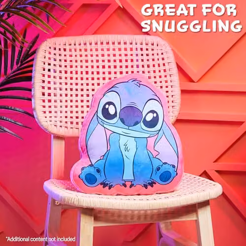 Disney Stitch 3D Plush Cushion in Blue and Pink, W: 33 cm, L: 35 cm – 2