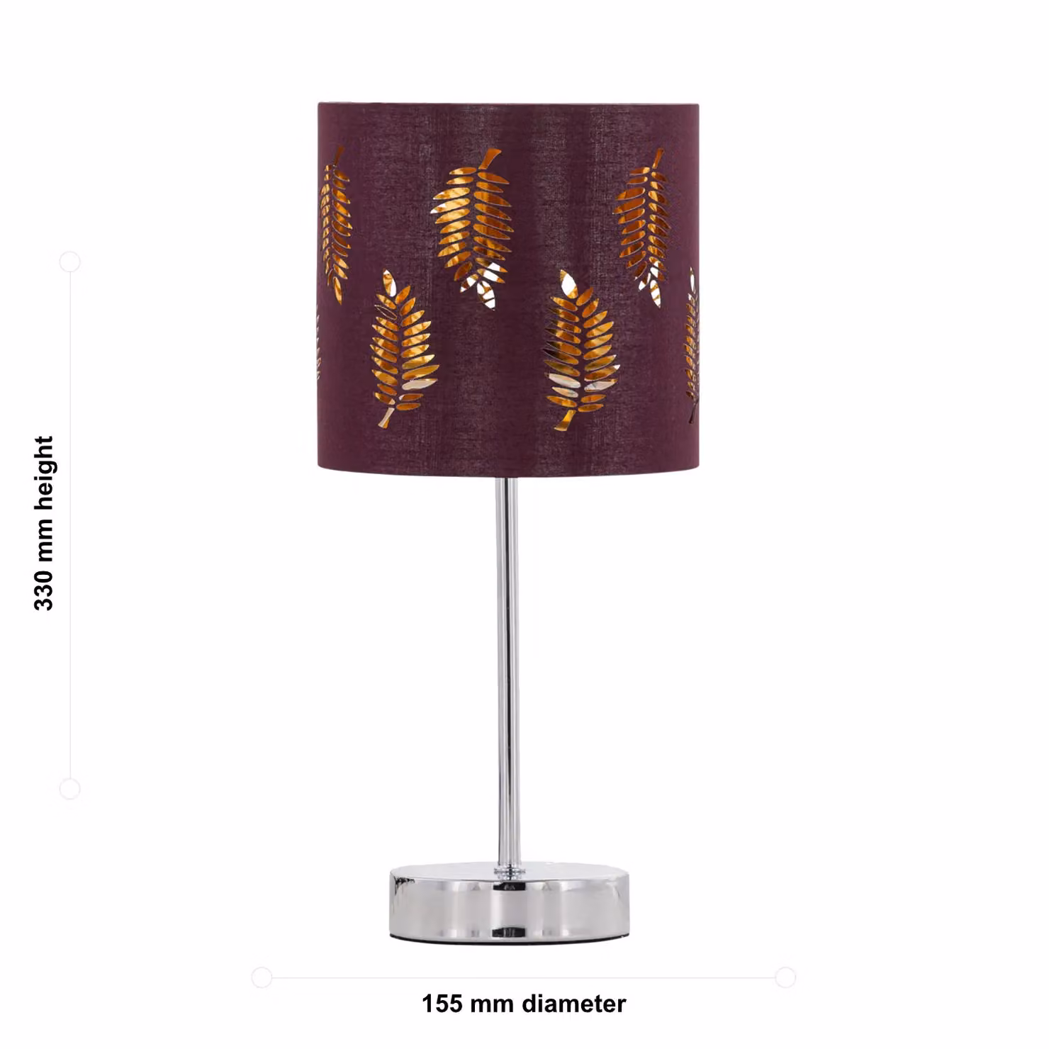 First Choice Lighting Chrome Touch Operated Dimmable Table Lamp with Burgundy Fabric Shade – 6