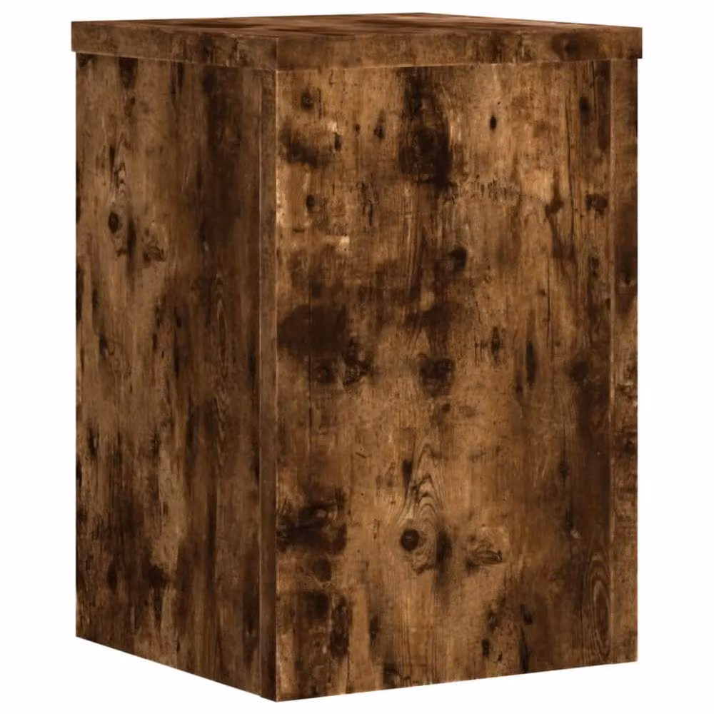 Berkfield Home Set of 2 Smoked Oak Plant Stands in Brown, W/D/H: 25 x 25 x 35 cm – 4