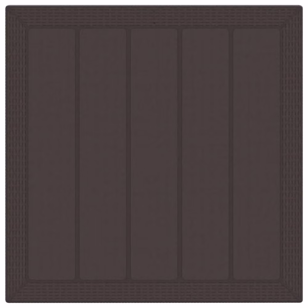 Berkfield Home Brown Poly Rattan Square Garden Table W/D/H: 100 x 100 x 73 cm – 5