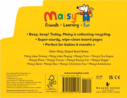 Maisy's Recycling Truck Multicolour Chunky Board Book by Walker Books – 2