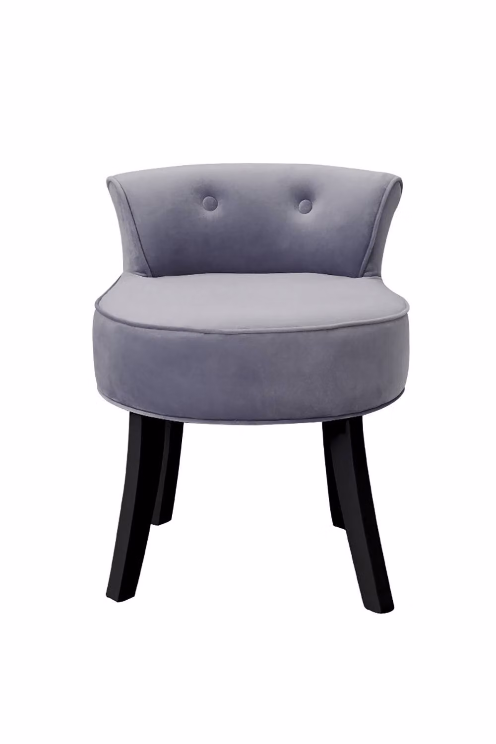 H&O Direct Grey Velvet Dressing Footstool with Black Rubberwood Legs – 2