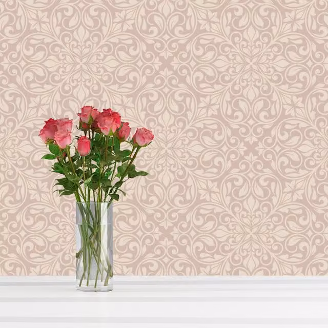 Debona Abstract Classic Wallpaper in Pink and White