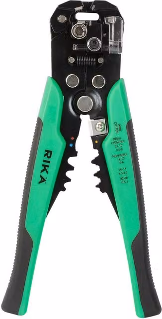 Rikå 3-in-1 Wire Stripper, Cutter and Crimper 200mm, Multicolour