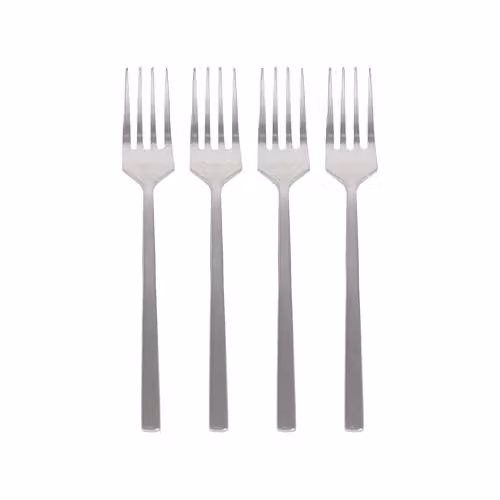 Argon Tableware Silver Stainless Steel Cake Fork Set of 4, 15 cm – 1
