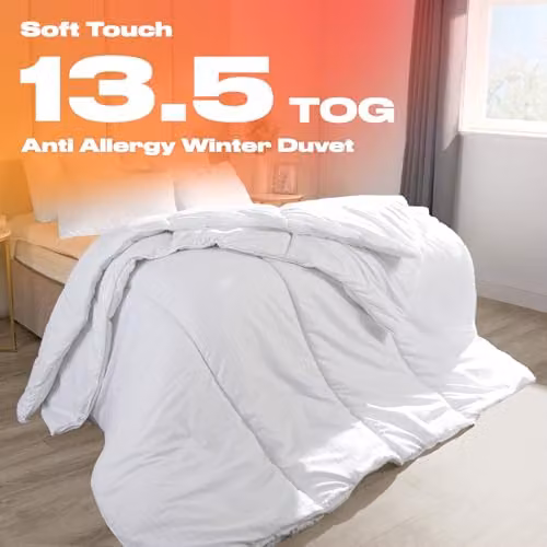 Brentfords King Size 13.5 Tog Winter Duvet in White – 2