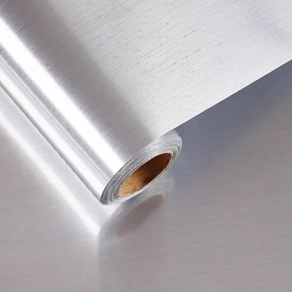 NESTLUNE Silver Stainless Steel Contact Paper Adhesive Wallpaper W: 100 cm, H: 15 cm – 3