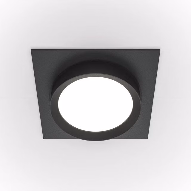 Maytoni Hoop Square Recessed Downlight in Black with GX53 Bulb Compatibility