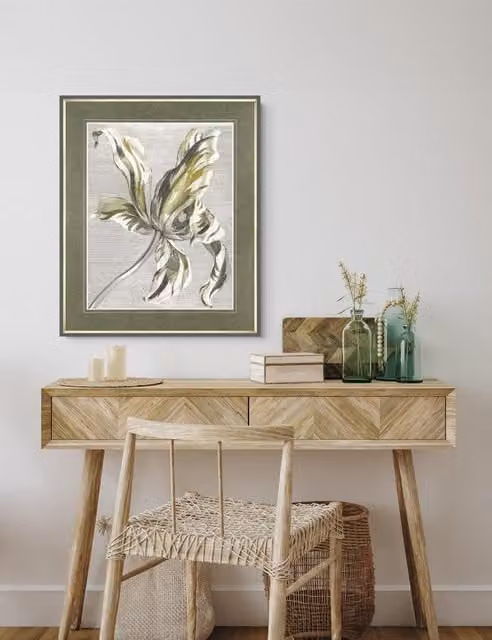 Gallery Direct Tulip Bloom Floral Framed Wall Art, Green, Rectangular