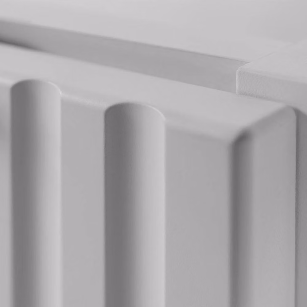 Heze Furniture Flow 1 Door Fluted Bathroom Vanity Cabinet with Worktop, White – 3