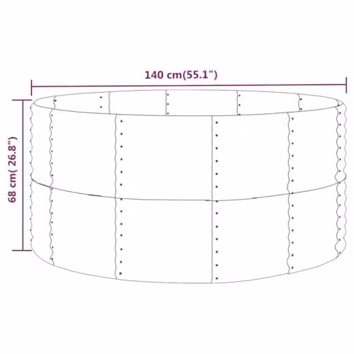vidaXL Anthracite Galvanised Steel Garden Raised Bed W/D/H: 140 x 140 x 68 cm – 3