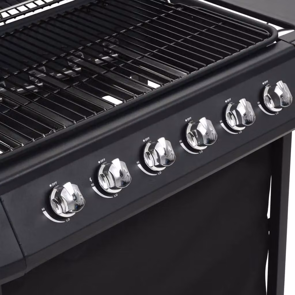 Berkfield Home Gas BBQ Grill with 6 Cooking Zones in Black Steel – 4