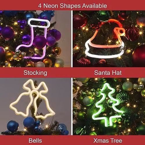 The Christmas Workshop LED Neon Christmas Tree Indoor Light Up Decoration in Green – 6