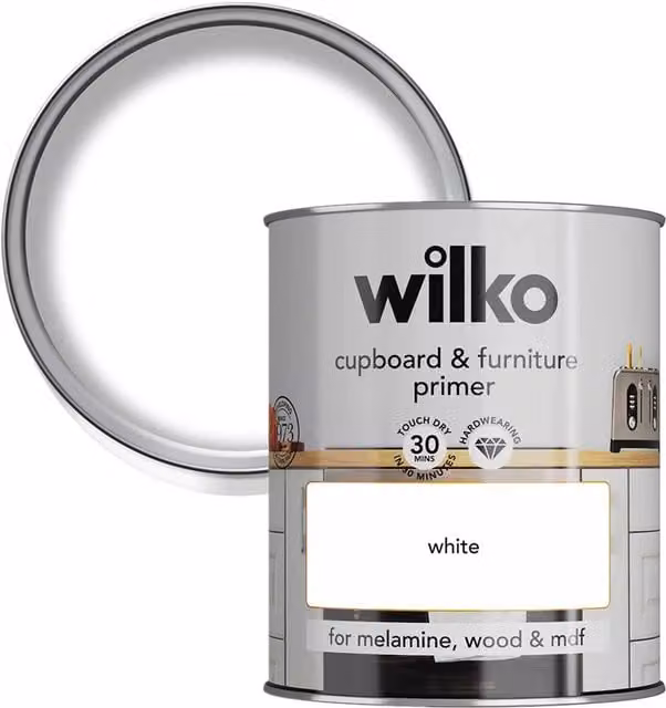 wilko Quick Dry Cupboard Primer in White for Wood Bonding