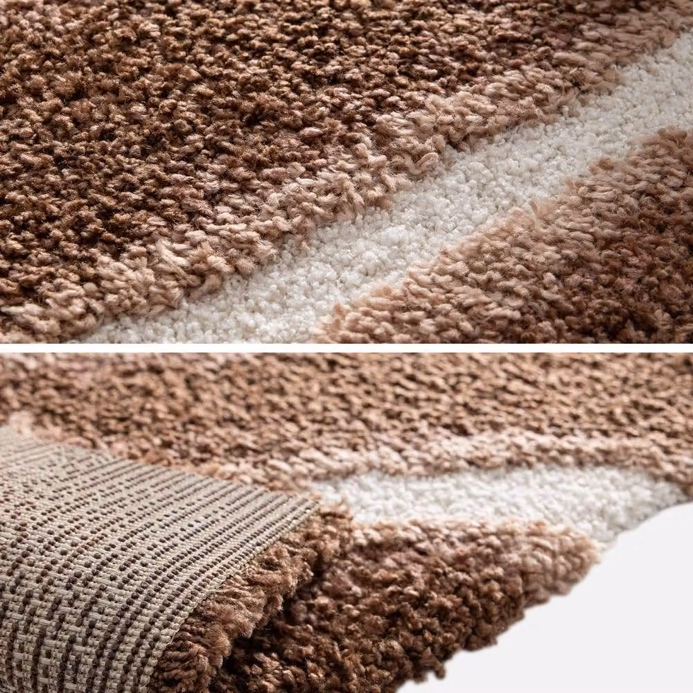 sweeek Modern Brown Striped Indoor Rectangular Rug, W: 120 cm, L: 170 cm – 3