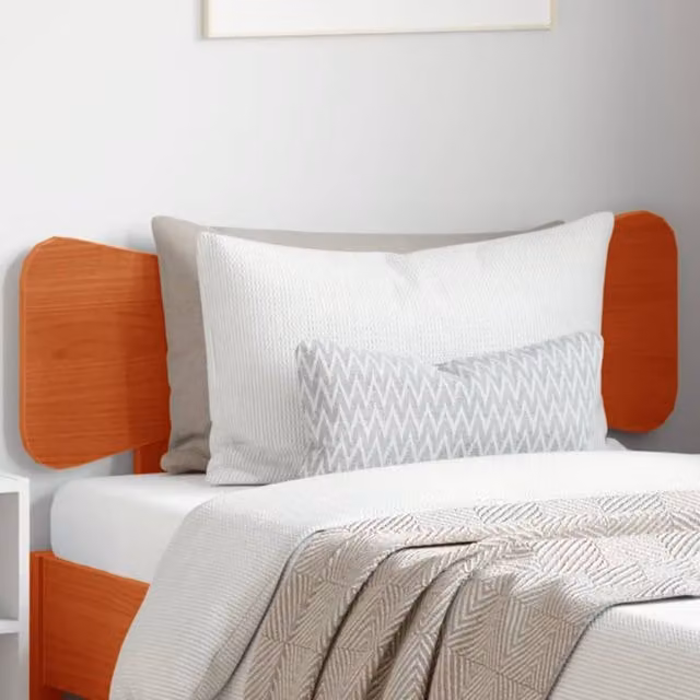 Berkfield Home Rustic Solid Wood Pine Headboard in Wax Brown, Width: 100 cm
