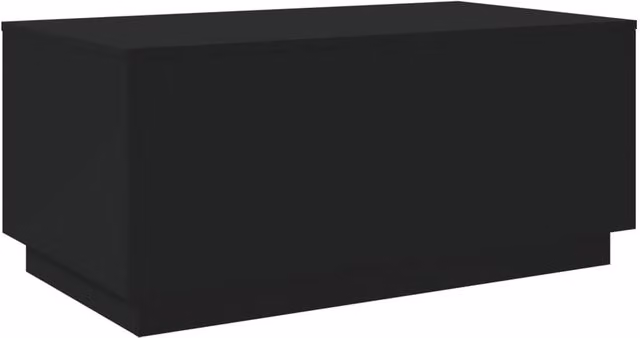 Berkfield Home Modern Black Coffee Table with LED Lights W: 90 cm, D: 50 cm, H: 40 cm