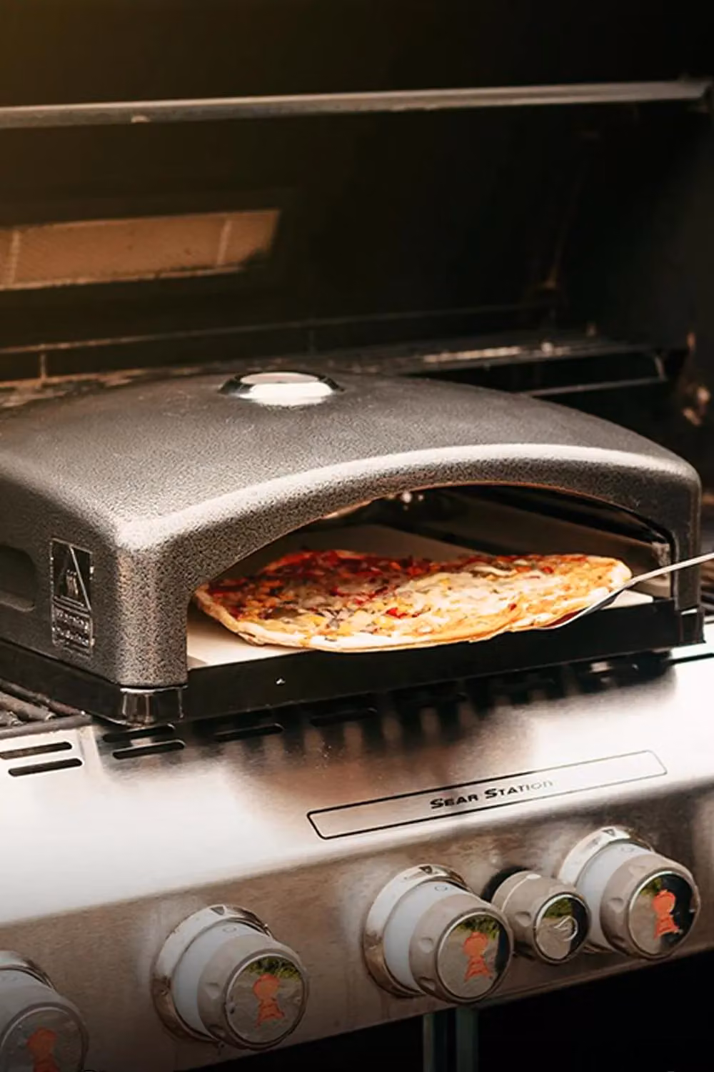 Haven Portable Mini Outdoor BBQ Pizza Oven with Ceramic Stone and Built-in Thermometer in Black and Silver, W/D/H: 40 x 35 x 16 cm – 6