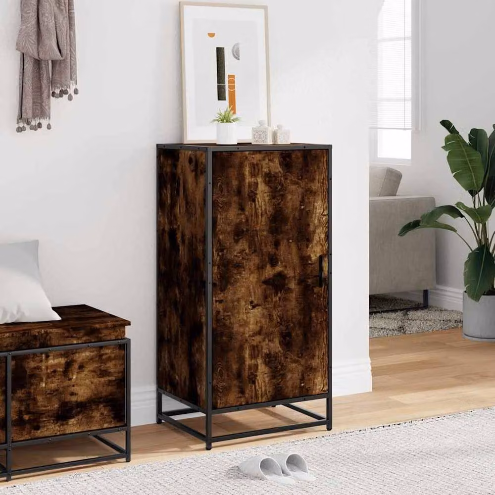 Berkfield Home Smoked Oak Shoe Rack in Brown, W: 48 cm, D: 38 cm, H: 97.5 cm – 3