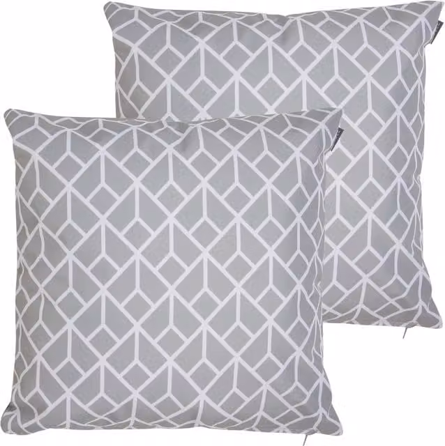 Icon Set of 2 Waterproof Indoor and Outdoor Square Cushions in Slate Grey, W/D/H: 43 x 43 x 43 cm – 1