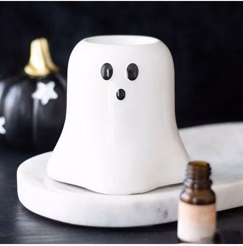 KDMD Hey Boo Ghost Ceramic Oil Burner and Wax Warmer in White