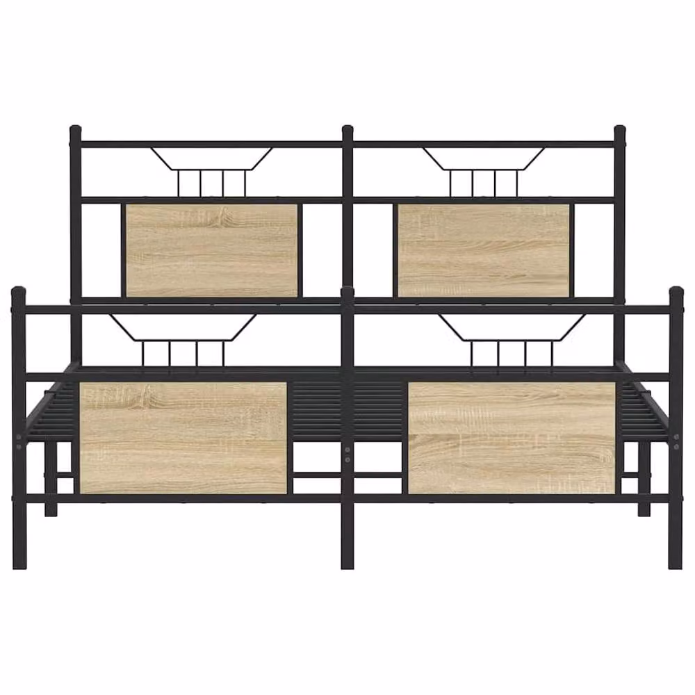 Berkfield Home Sonoma Oak Durable Bed Frame with Drawers in Brown, W/D/H: 140 x 200 x 91.5 cm – 3