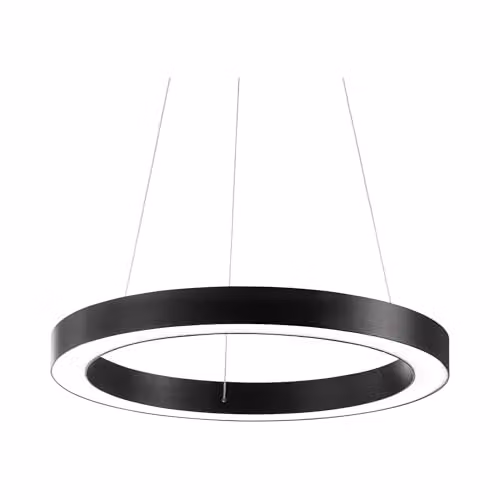 Netlighting Oracle Integrated LED Medium Suspended Pendant Light in Black with 3000K Warm White Light