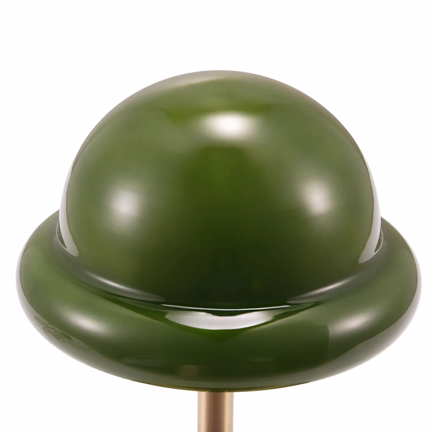 Happy Homewares Traditional Antique Brass Bankers Desk Lamp with Green Glass Mushroom Shade in Gold/Brass – 2