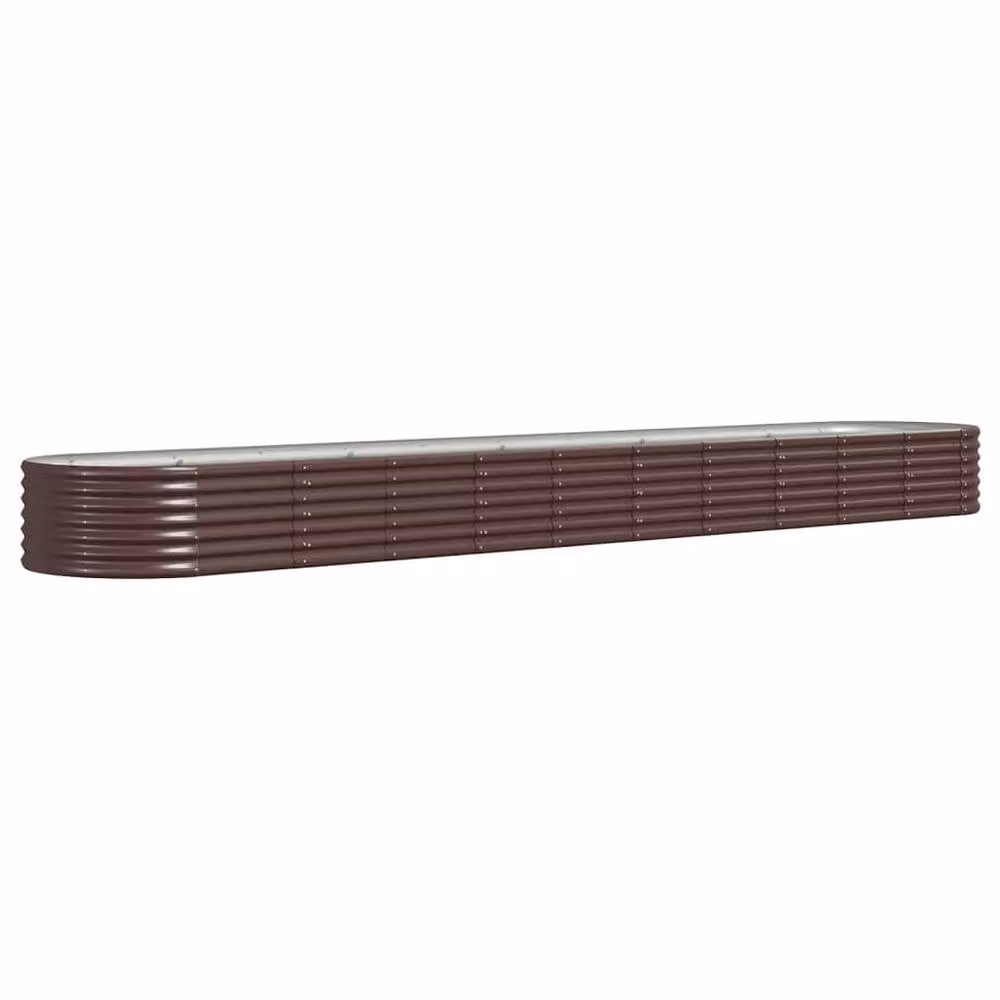 Berkfield Home Garden Raised Bed in Brown Powder-coated Steel, W: 440 cm, D: 80 cm, H: 36 cm – 3