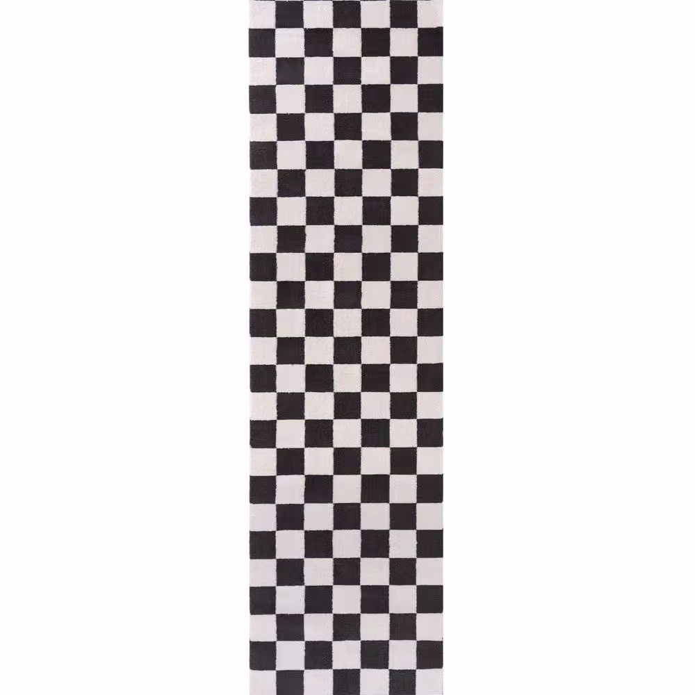 THE RUGS Loft Checkered Soft Pile Area Rug, Dark Grey, W: 160 cm, D: 230 cm – 9