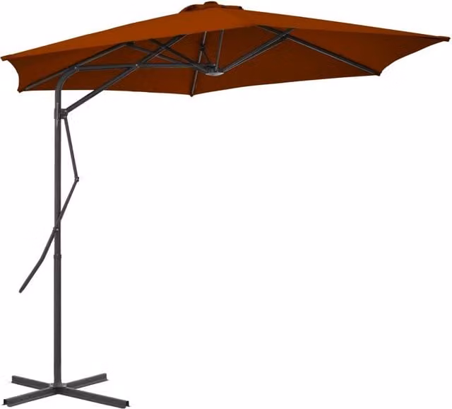 Berkfield Home Cantilever Outdoor Parasol with Steel Pole, Brown, W: 300 cm, H: 230 cm – 1