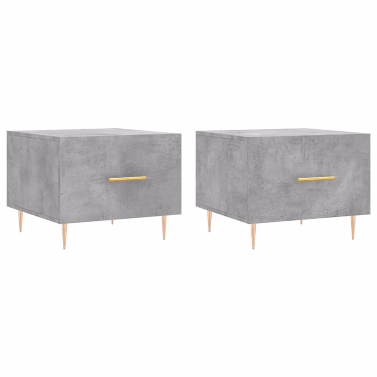 Berkfield Home Engineer Decorative Coffee Table Set of 2, Concrete Grey, W/D/H: 50 x 50 x 40 cm