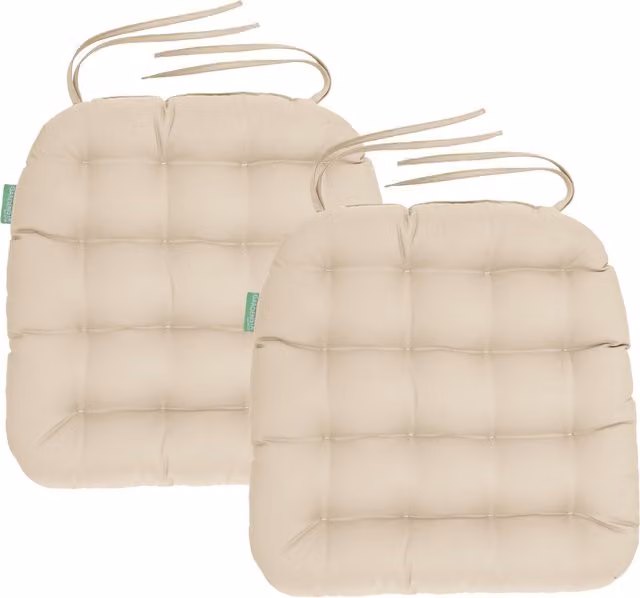 Gardenista Tufted Outdoor Garden Chair Cushion Seat Pad in Beige