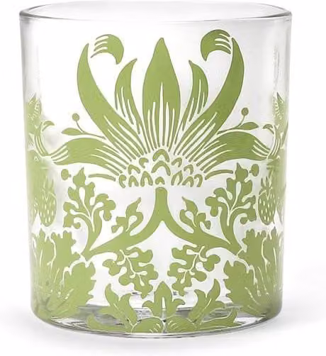 Half Moon Bay William Morris Floral Glass Tumbler, Green and Multicolour, 300 ml