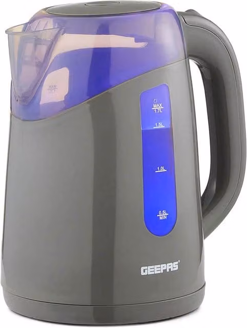 Geepas 2200W Cordless Illuminating Electric Kettle with Auto Shut-off, 1.7 l, Grey – 1