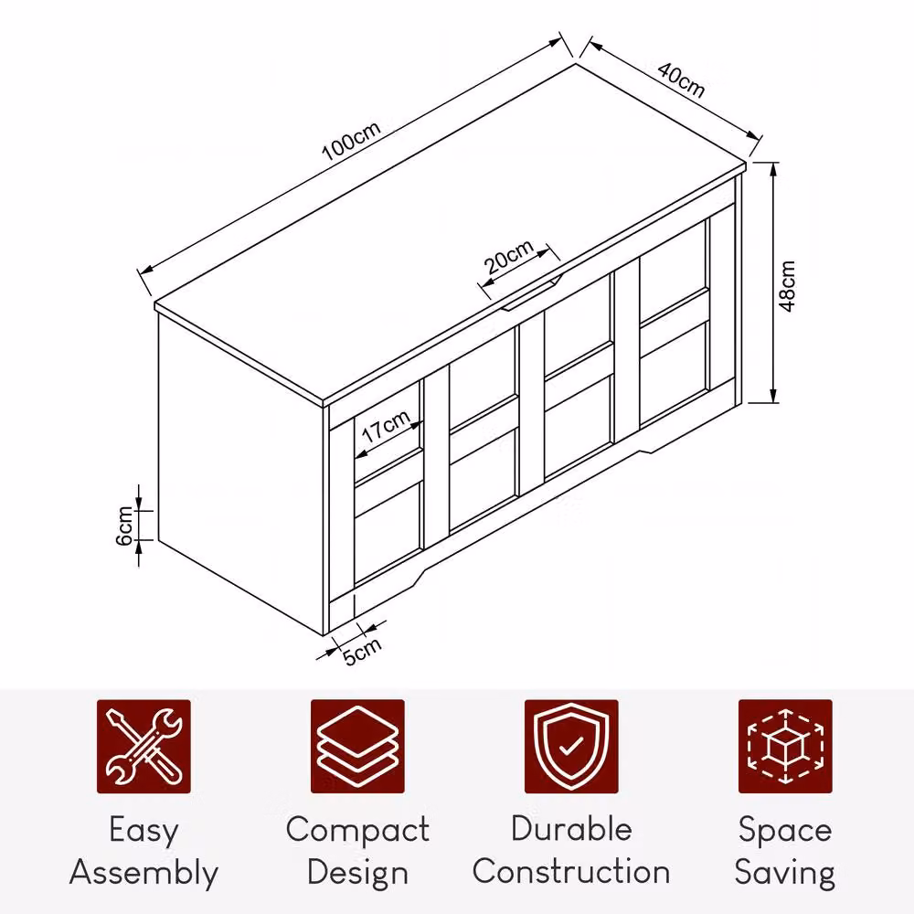 Vida Designs Grey Storage Ottoman with Spacious Space-saving Design – 5
