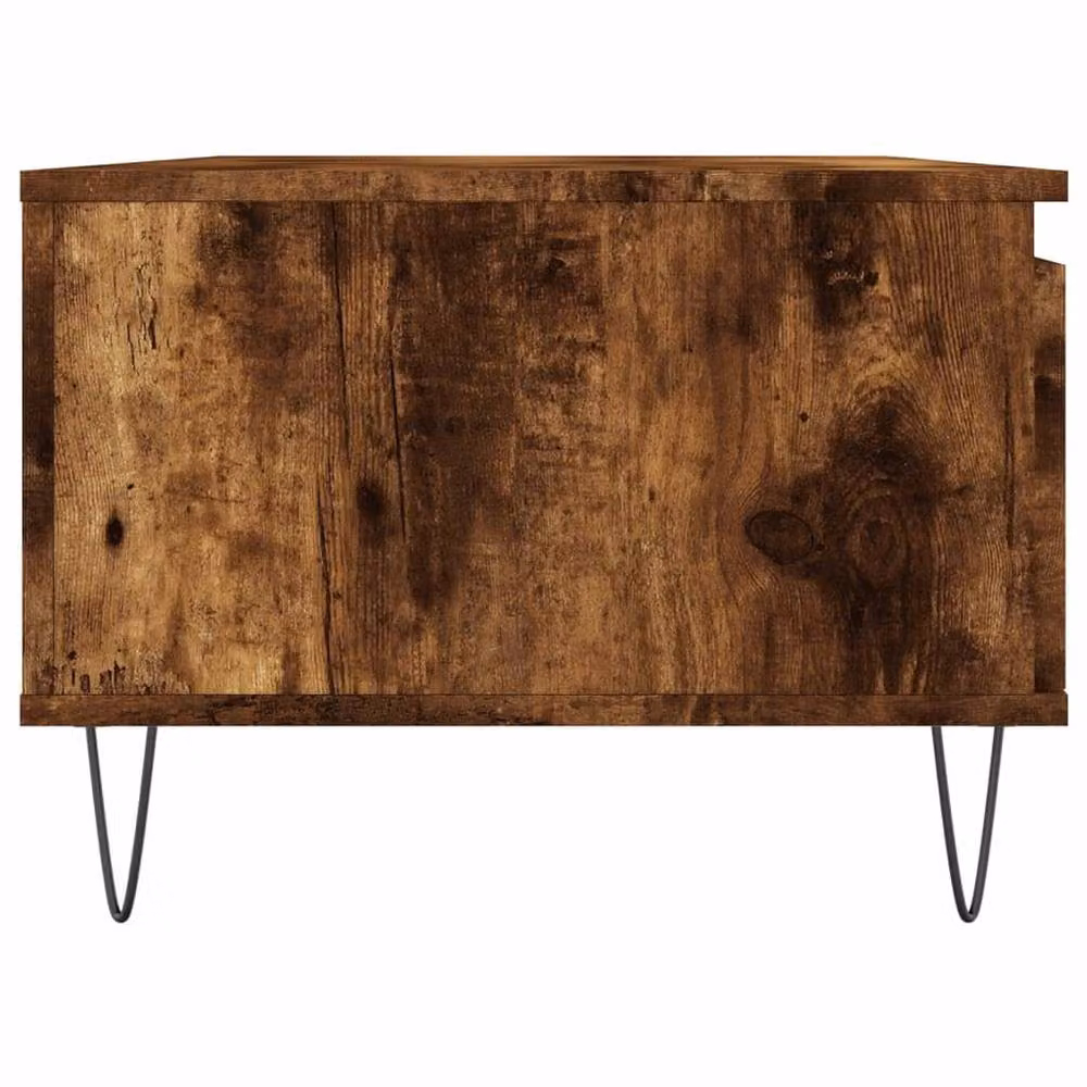 Berkfield Home Modern Rectangular Coffee Table in Smoked Oak Brown, W/D/H: 90 x 50 x 36.5 cm – 4