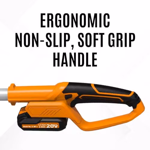 Cordless Long Reach Pole Hedge Trimmer with 420mm Blade and 16mm Teeth in Orange, including 20v Rechargeable Battery and Quick Charger – 3
