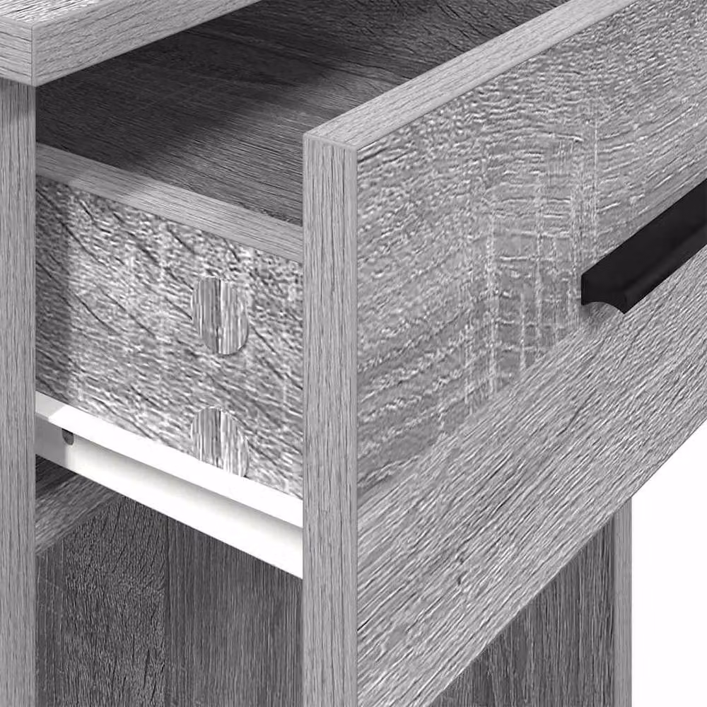 Berkfield Home Computer Tower Stand with Drawer, Grey Sonoma, W/D/H: 35 x 45 x 77 cm – 3