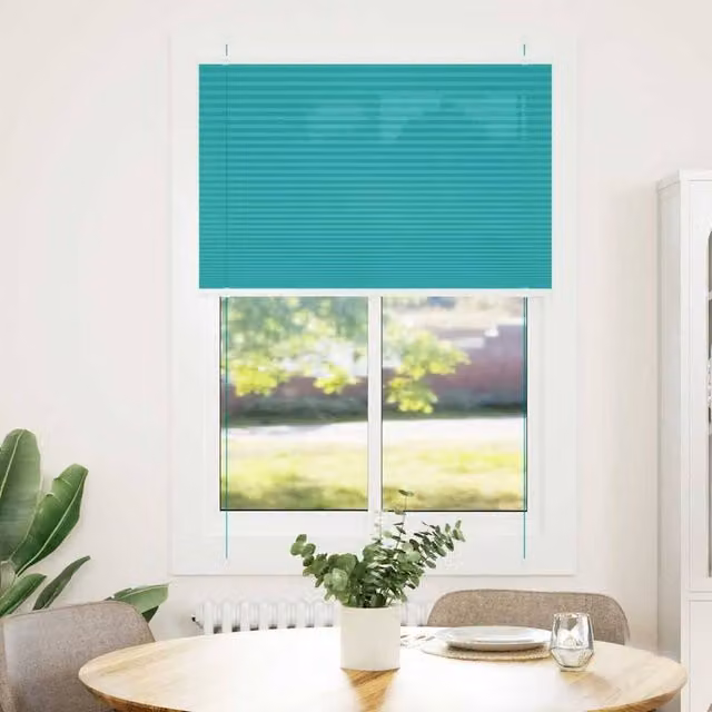 Berkfield Home Single Pleat Petrol Green Polyester Blind, W: 85 cm, H: 150 cm