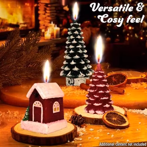 Deco Express Christmas Candle Gift Set, Gold and Multicolour, 3 Pieces – 3