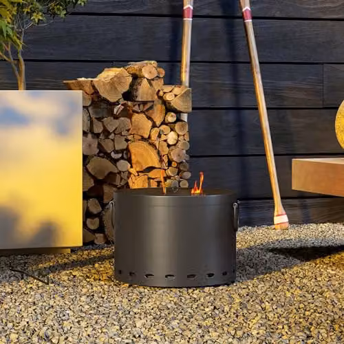 Outsunny Metal Smokeless Wood Burning Fire Pit in Grey, Diameter: 38 cm – 5