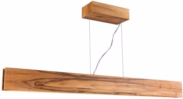 Netlighting Clean Bar LED Pendant Ceiling Light in Brown Teak Wood – 1