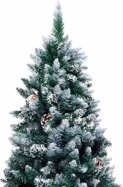 Berkfield Home Artificial Christmas Tree with Pine Cones and White Snow, Green, Height: 240 cm – 1