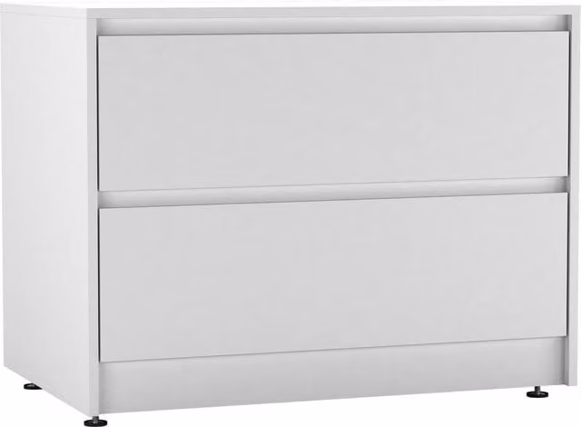 URBNLIVING Modern 2 Drawer Chest of Drawers in White Matt MDF