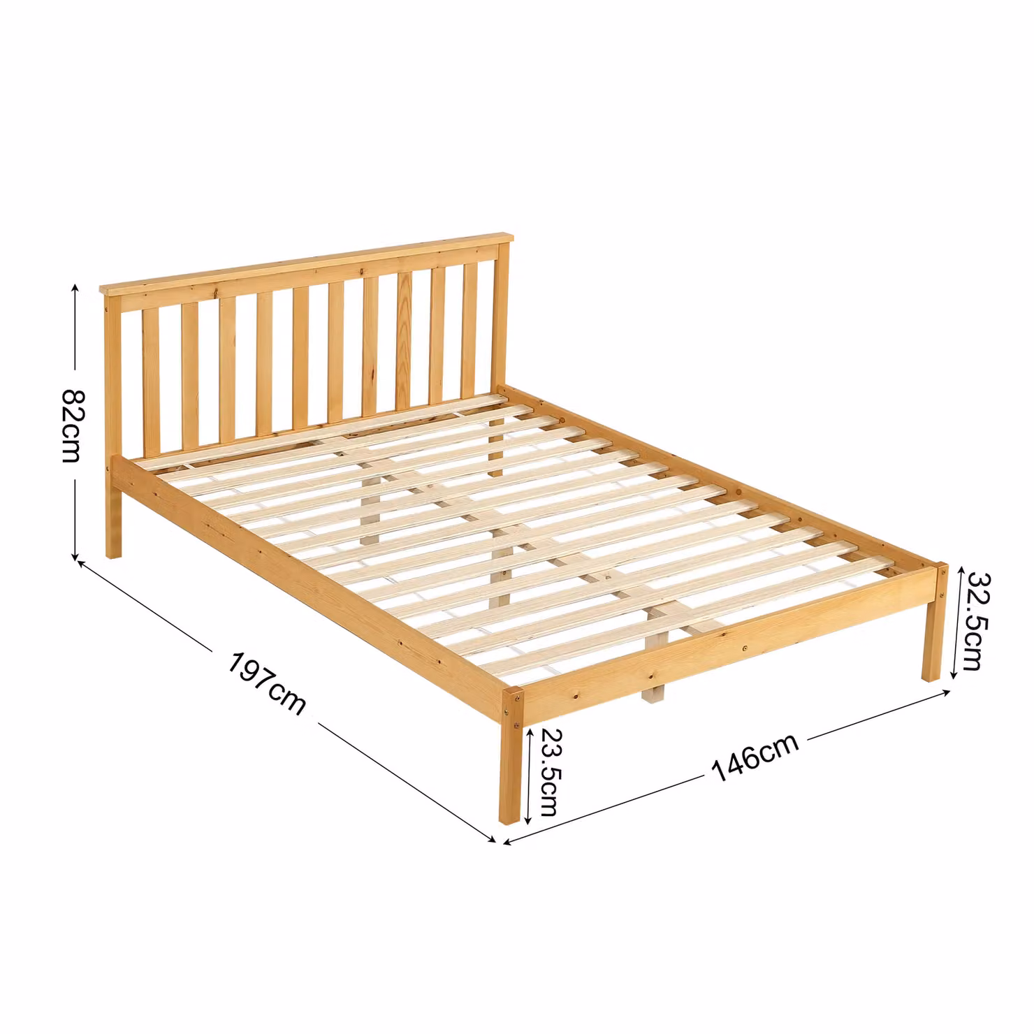 Comfy Living Ltd Low Footend Solid Wood Bed Frame in Brown, Size: Single (W: 100 cm, D: 200 cm) – 2