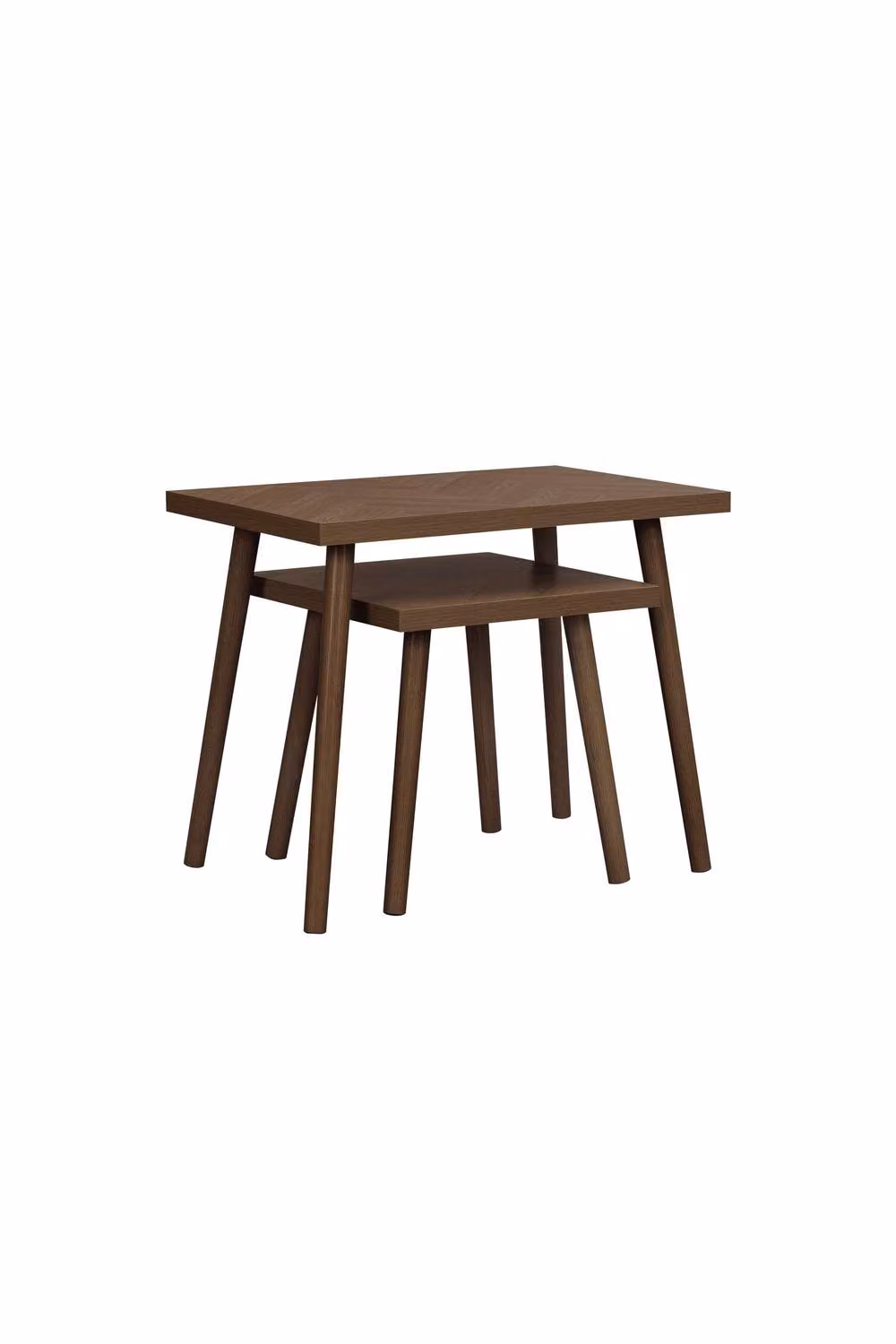 Birlea Herringford Nest of Tables in Brown Walnut Parquet Design – 4
